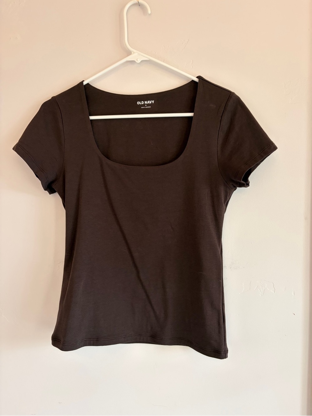 Old Navy Scoop Neck Short Sleeve Top - Dark Brown